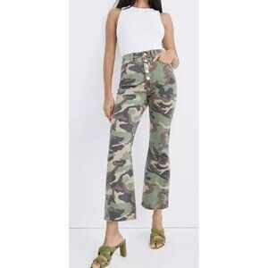 NWT‎ $298 Veronica Beard Carly Kick Flare High Rise Jeans Camo Women's 26